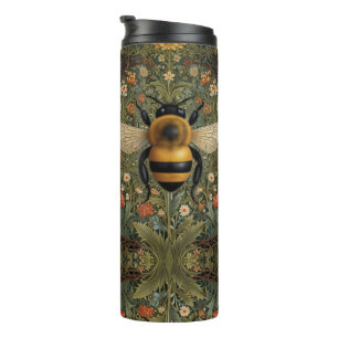 Garrafa Térmica Elegante retro bumblebee boho botânico arte floral