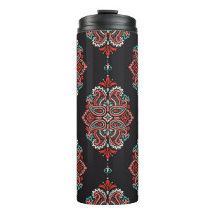 Garrafa Térmica Elementos paisley asiáticos, padrão de vintage boh