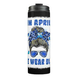 Garrafa Térmica Em abril, Vestimos Autismo De Enfermeira Azul