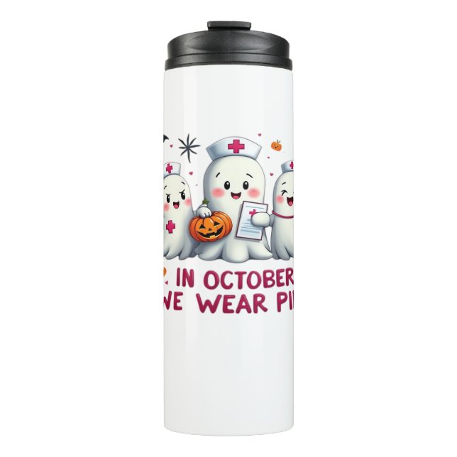 Garrafa Térmica em outubro, vestimos a Cl de conscientização do ca (Frente)