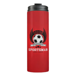 Garrafa Térmica Emblema de Bola de Futebol Esportivo