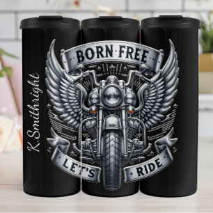 Garrafa Térmica Emblema de motociclo do Vamos livre do nascer