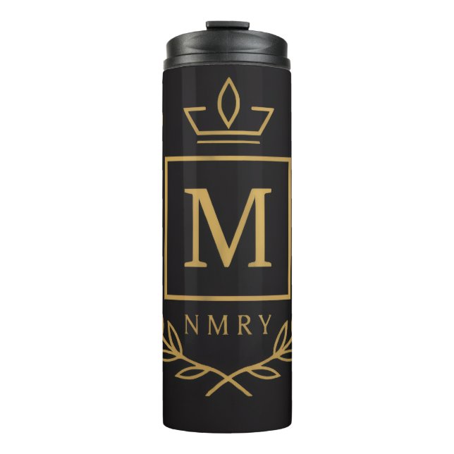 Garrafa Térmica "Emblema Real NMKY – Design de Brasão com Monogram (Frente)