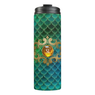 Garrafa Térmica Emerald Green e Gemstone Dourado - Escalas de Sere