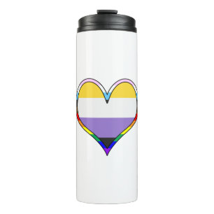 Garrafa Térmica Enby Heart Thermal Tumbler
