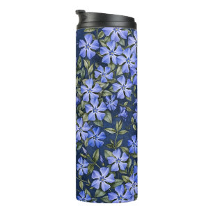 Garrafa Térmica Encantadoras Flores de Vinca Azul Profundo Espalha