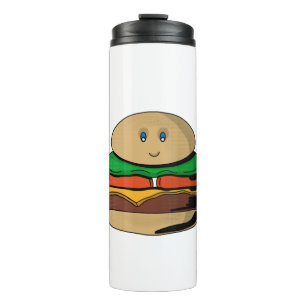 Garrafa Térmica Encantável Burger Hamburger Kawaii