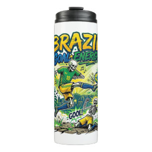Garrafa Térmica Energia do Gol do Brasil Esqueleto Atacante Nações