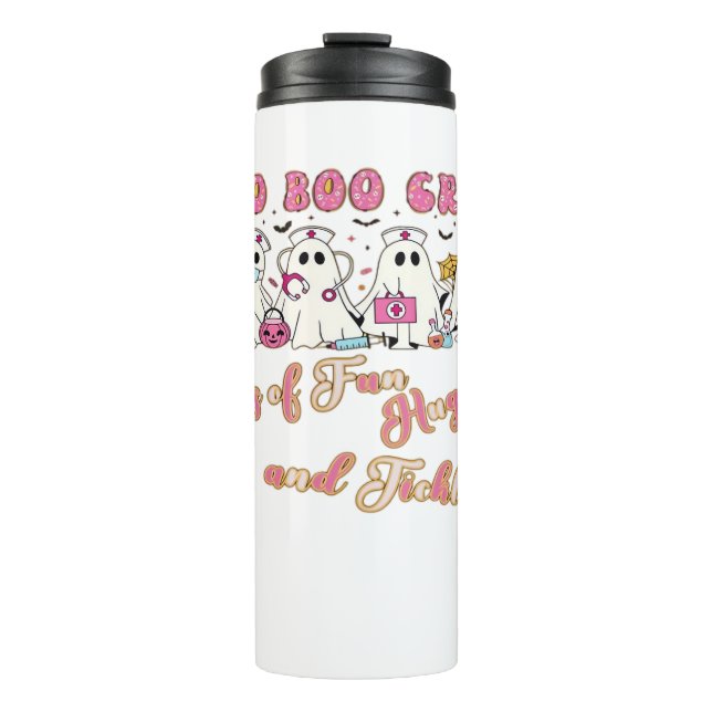 Garrafa Térmica Enfermeira Diversão de Halloween Design essencial  (Frente)