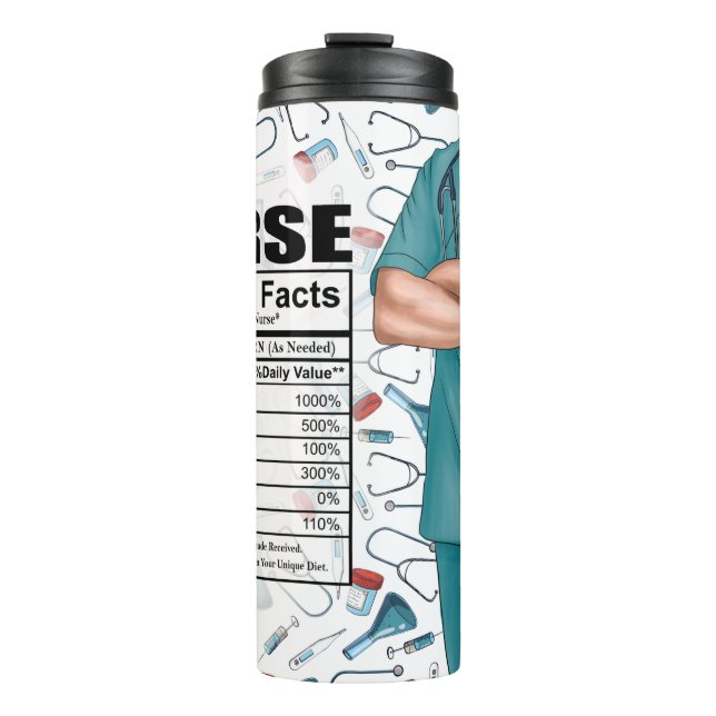 Garrafa Térmica Enfermeira Enfermeira Enfermeira Nutricional Fatos (Frente)