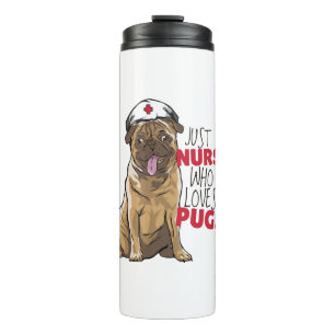 Garrafa Térmica Enfermeira Pug Cachorrinho Fofo