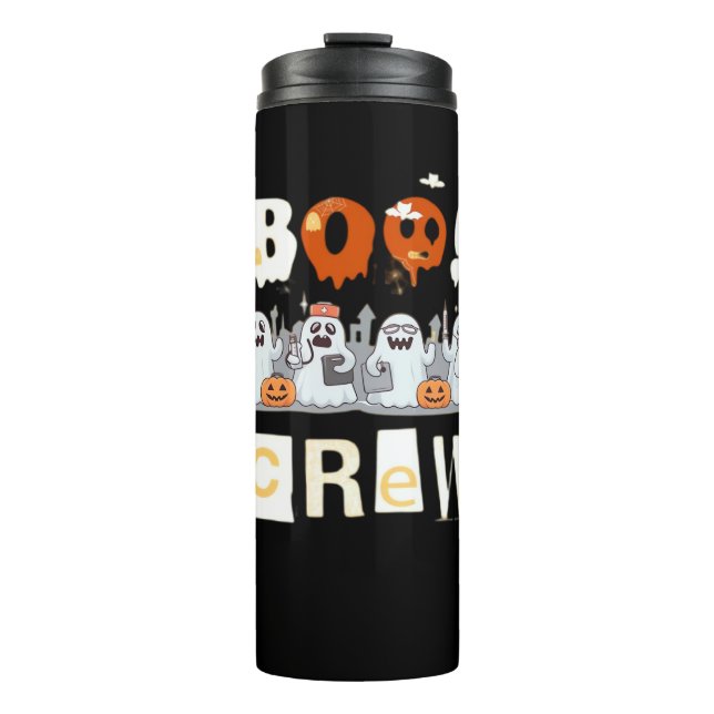 Garrafa Térmica Enfermeiras de Halloween Boo Crew Clássico T-Shirt (Frente)