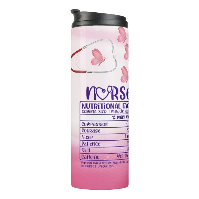 Garrafa Térmica Enfermeiro Rótulo Nutricional Tumbler Térmico (Rotação à direita)