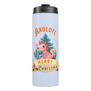 Garrafa Térmica Engraçado Axolotl Feliz Natal