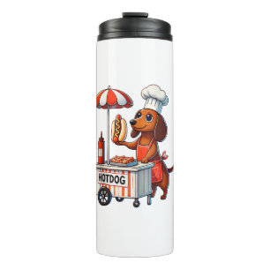 Garrafa Térmica Engraçado Dachshund Cachorro Weenie Sausage Sanduí