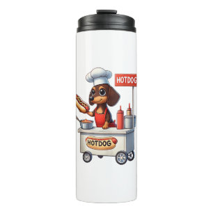 Garrafa Térmica Engraçado Dachshund Sausing Cão Weenie Hotdog Sand