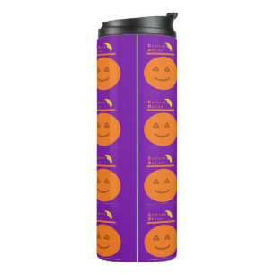 Garrafa Térmica Engraçado Design de Abóbora Tumbler Térmico