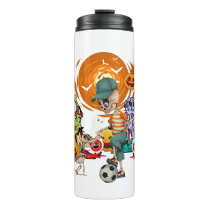 Garrafa Térmica Engraçado Futebol Skeleton Halloween Dons Para Hom