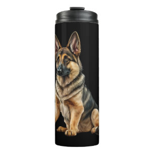 Garrafa Térmica Engraçado German shepherd Cachorro Kawaii.