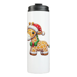 Garrafa Térmica Engraçado Gingerpão Homem Girafa Mulher de Natal H