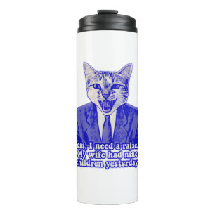 Garrafa Térmica Engraçado meme de gato zangado para amantes do gat