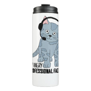 Garrafa Térmica Engraçado Sorrindo Gato Profissional Epic Sarcás