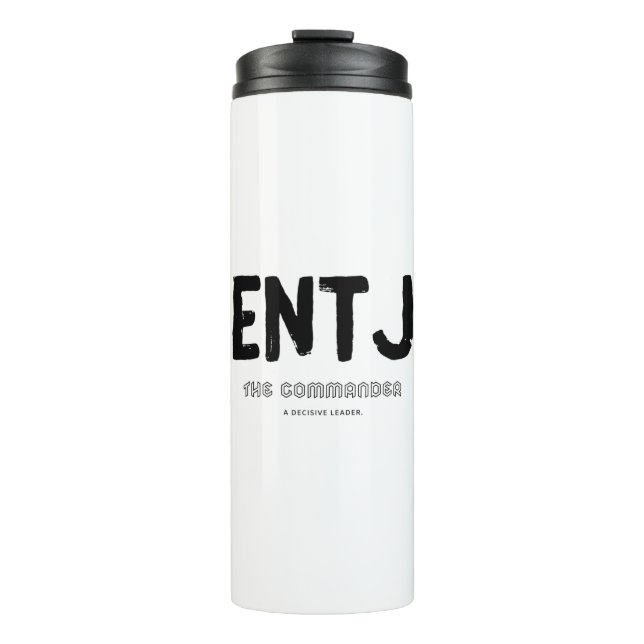 Garrafa Térmica ENTJ - Líder Decisivo (Preto) (Frente)