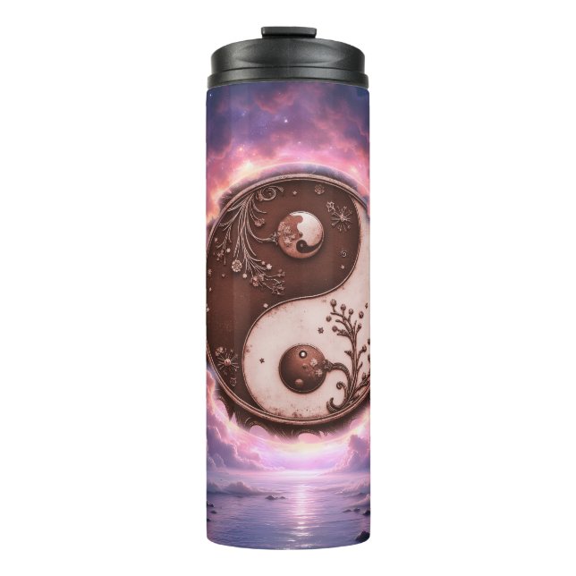 Garrafa Térmica Equilíbrio ao Luar – Yin Yang da Luz Eterna.  (Frente)