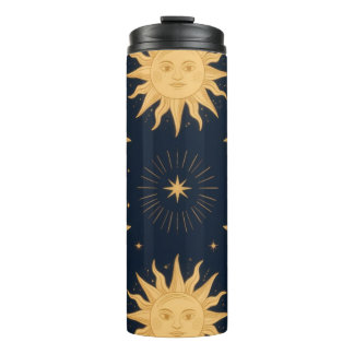 Garrafa Térmica Equilíbrio do ouro, padrão celestial do Sol e da L