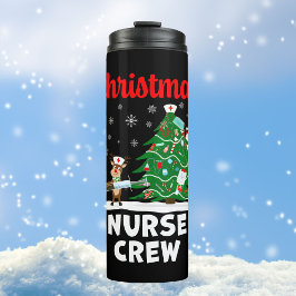 Garrafa Térmica Equipe de Enfermeiros de Natal com Papai Noel e Re