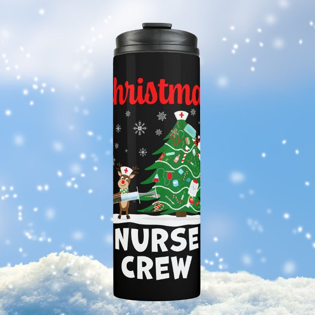 Garrafa Térmica Equipe de Enfermeiros de Natal com Papai Noel e Re (Criador carregado)