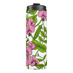 Garrafa Térmica Ervilhas doces e espécimes do gênero Bombus spp.,