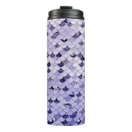 Garrafa Térmica Escalas de Sereia com marinho e Largura Dourada