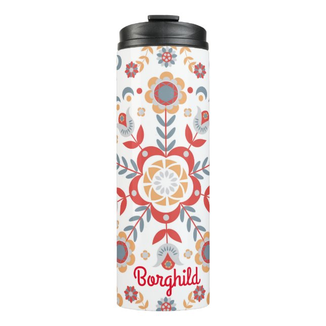 Garrafa Térmica Escandinávia Folk Art Velkommen Mesa Runner (Frente)