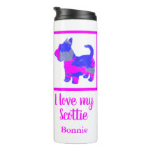 Escocês Terrier/ Scottie Dog Pink&Blue Silhouket