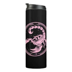 Garrafa Térmica Escorpião Rosa Astrologia Signo do Zodíaco Escorpi