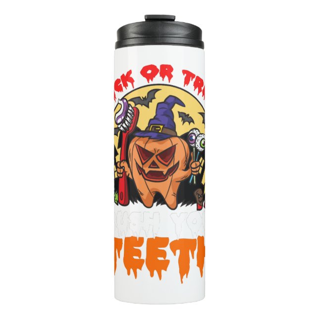 Garrafa Térmica Escove Seus Dentes Higienista Dental Engraçado Pun (Frente)