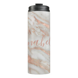 Garrafa Térmica Escrita de nome personalizado para mármore dourado