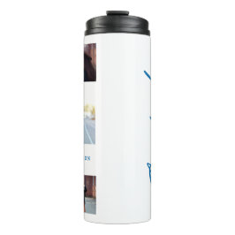 Garrafa Térmica Escrita elegante moderna de formatura azul fotográ