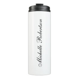 Garrafa Térmica Escrita manual em chic - Mínimo branco preto