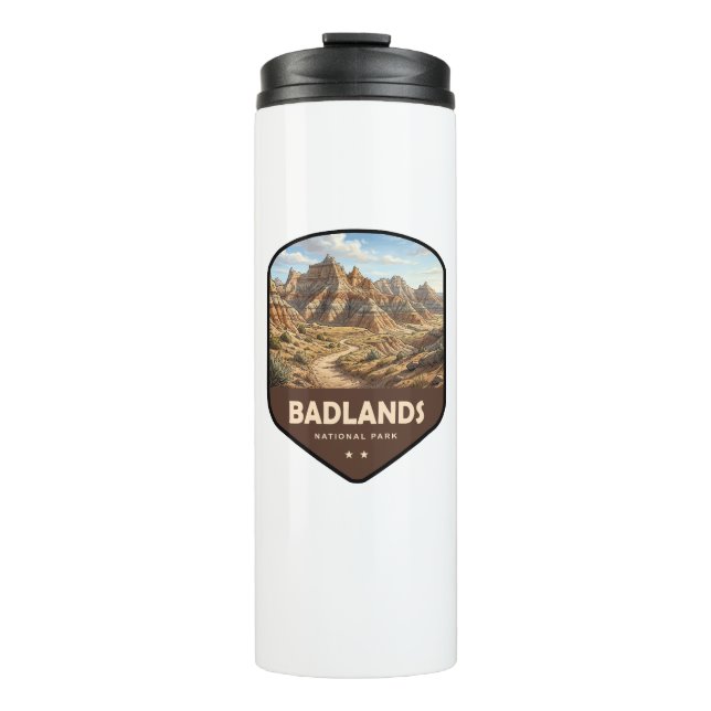 Garrafa Térmica Escudo do Parque Nacional Badlands (Frente)