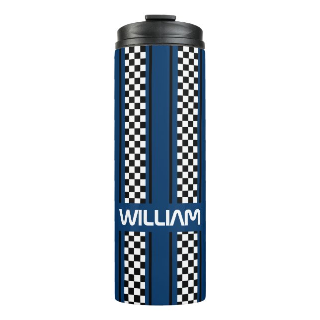 Garrafa Térmica Escuro Escuro Personalizado da Corrida Negra (Frente)