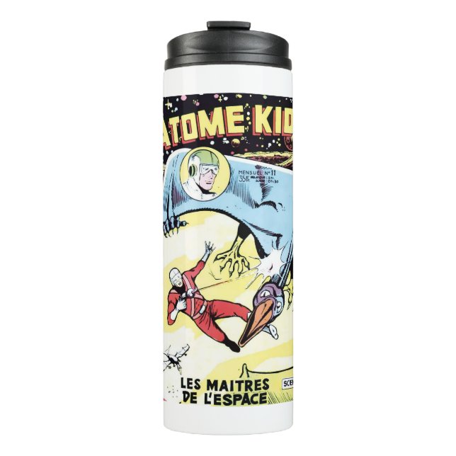 Garrafa Térmica Espaço - Estrelas - Scifi - Astronauta - Retro Fra (Frente)