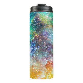 Garrafa Térmica Espaço futurístico, fundo nebuloso estrelado.