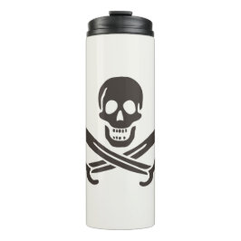 Garrafa Térmica Espadas do Crânio Obsidiana Bandeira pirata de Cal