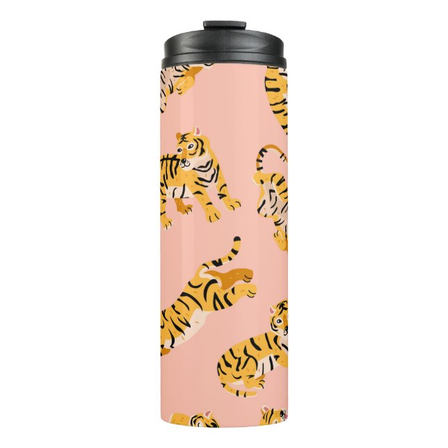 Garrafa Térmica Espetáculos de tigres cúpulos sem costura (Frente)
