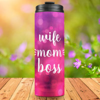Esposa Mãe Chefe Babe Script Typografia Bold Rosa 