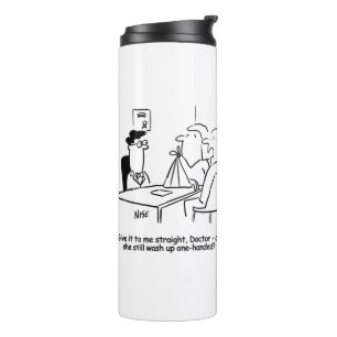 Garrafa Térmica Esposa tem um Braço Quebrado num Tipoia de Isolame