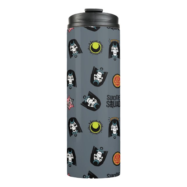 Garrafa Térmica Esquadrão Suicida | Padrão Enchantress Emoji (Frente)