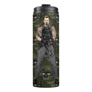 Garrafa Térmica Esquadrão Suicida   Rick Flag Quic Book Art